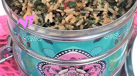 Rijst met Snijbiet en Vegan Kipstukjes