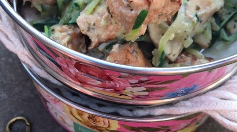 Courgette Spaghetti met Vegan Zalm