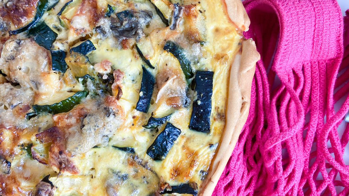 Romige Broccoli- & Courgettequiche met Gorgonzola