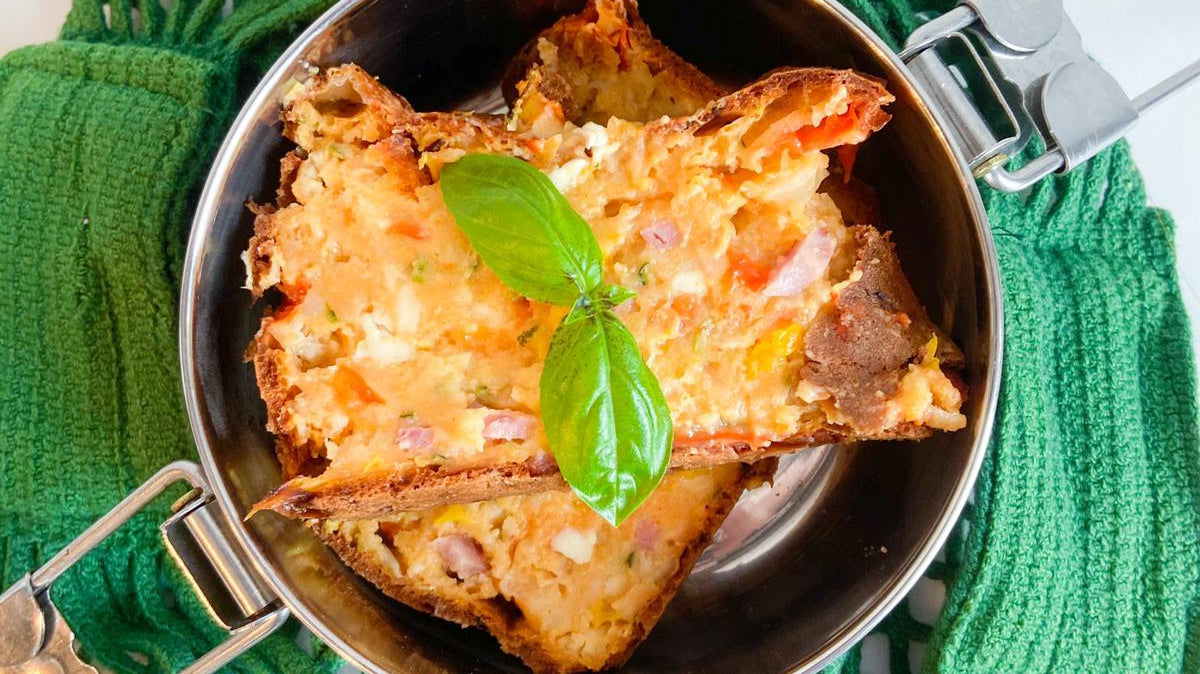 Vegetarisch paprika- fetabrood