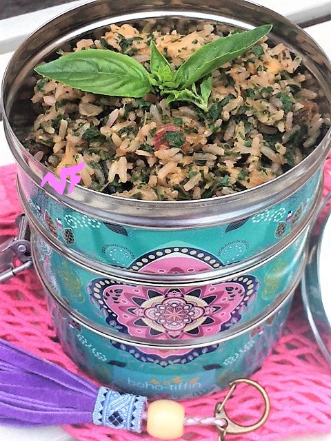 Rijst met Snijbiet en Vegan Kipstukjes