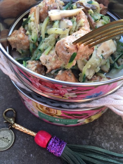 Courgette Spaghetti met Vegan Zalm