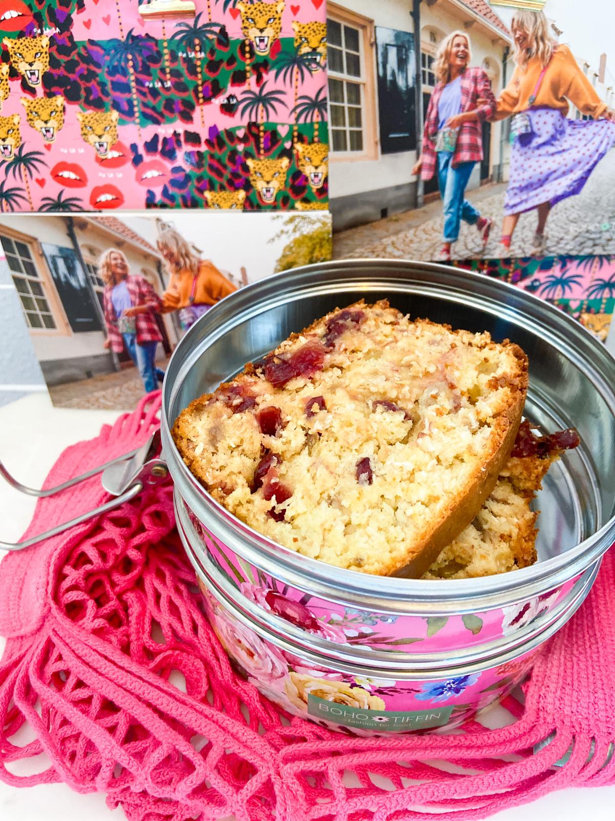 Kwark Cake met Witte Chocolade en Cranberries