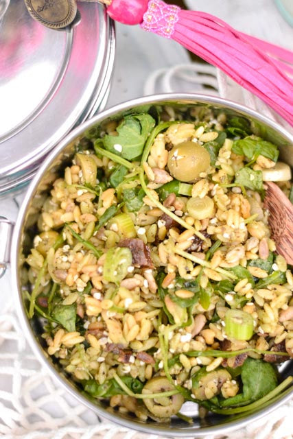 Salade van Doperwten Rode Linzen Rijst 