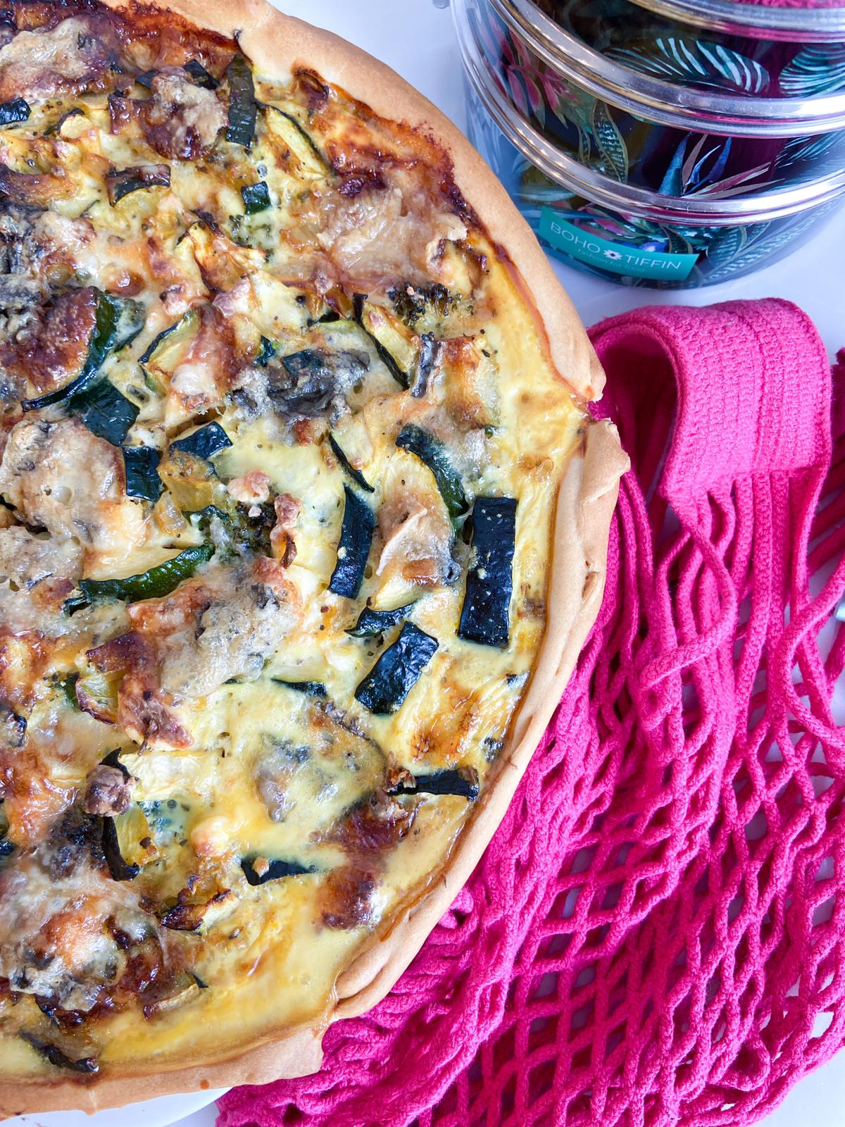 Romige Broccoli- & Courgettequiche met Gorgonzola