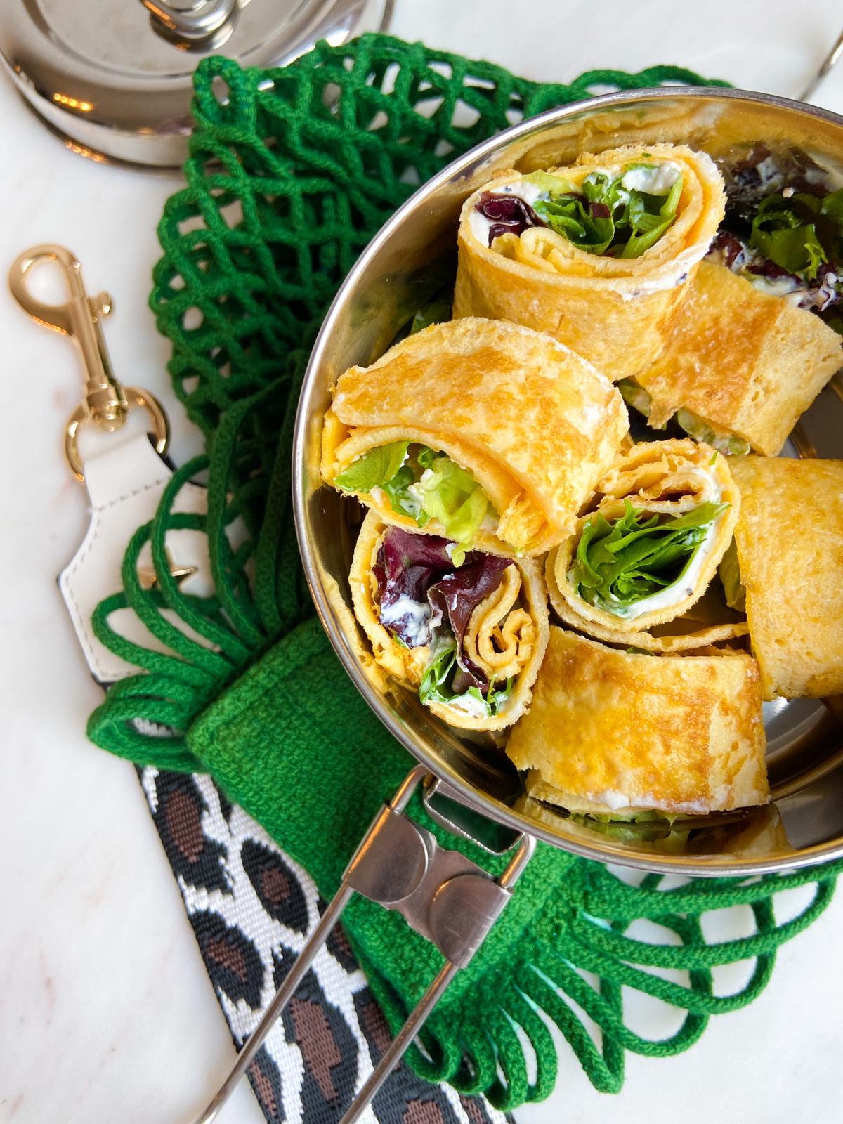 Gezonde Eiwrap rolletjes met Ricottaspread